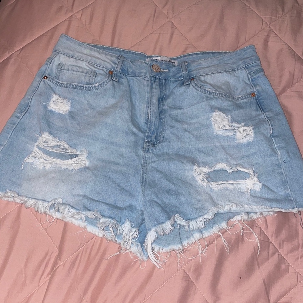 YMI Distressed Light Blue Shorts